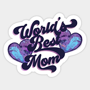 World's Best Mom Rad Hearts Sticker